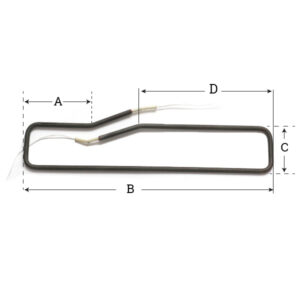 Square Bent Rod Tubular Heater with dimensions