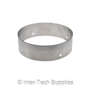 Round Tray Blade no notch. 110mm OD, 40mm High, 2mm tooth pitch, 5.5mm mount holes, 4 holes total.